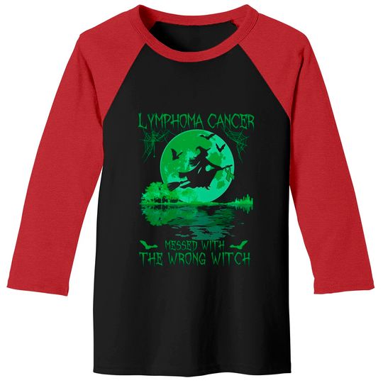 Lymphoma Cancer Messed With The Wrong Witch Lymphoma Awareness - Lymphoma Cancer - Baseball Tees