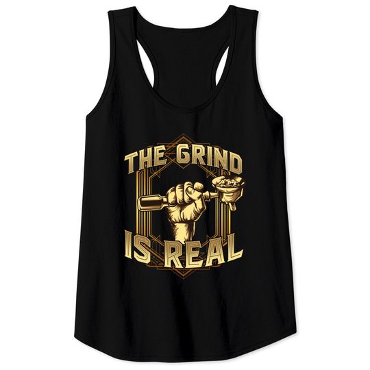 Discover The Grind is Real Funny Baristar Coffee Bar Gift Coffeemaker - Barista - Tank Tops