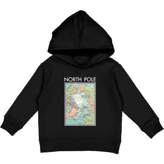 North Pole Vintage Map - North Pole - Kids Pullover Hoodies
