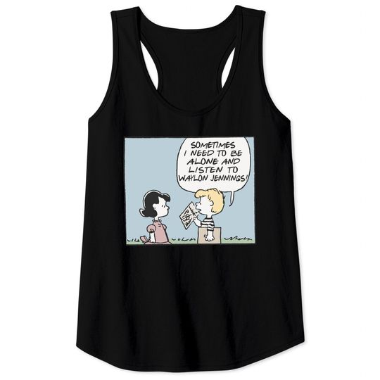 Waylon Jennings - Vinyl Record Fan Design - Waylon Jennings - Tank Tops