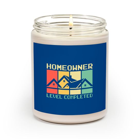 Funny Proud New House Homeowner Level Completed Housewarming - Homeowner - Scented Candles