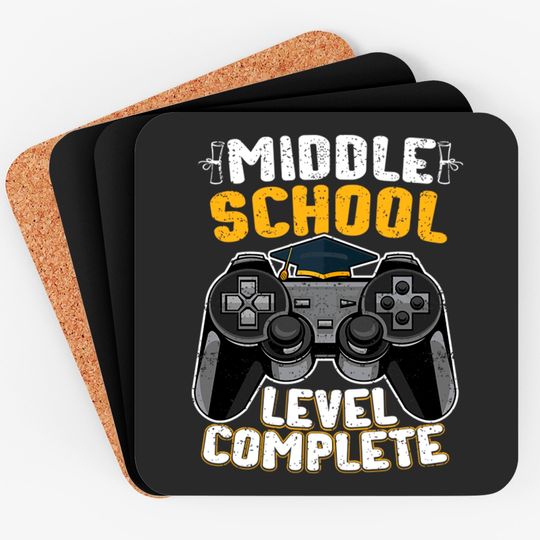 Discover Middle School Level Complete Gamer Graduation - Middle School Level Complete - Coasters