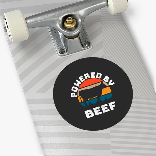 Powered by Beef. Brisket, Ribs Steak doesn't matter we eat all the BBQ Meat - Powered By Beef - Stickers
