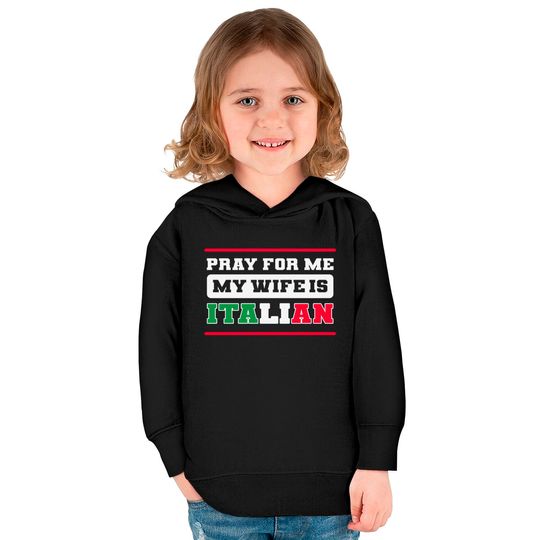 Funny Italian Wife Italy Flag Proud American Grown - Italian American - Kids Pullover Hoodies