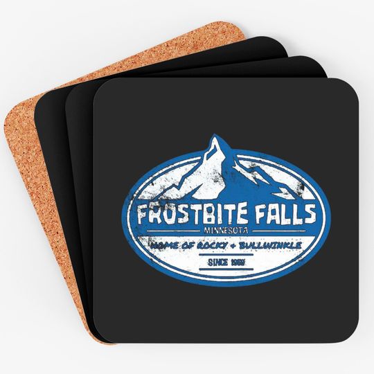 Frostbite Falls, distressed - Rocky And Bullwinkle - Coasters