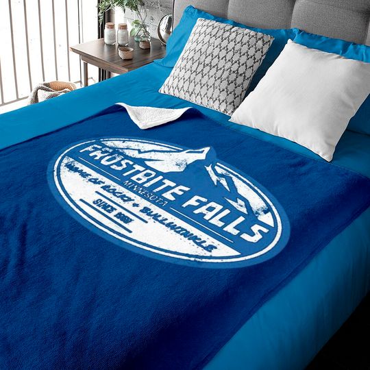 Frostbite Falls, distressed - Rocky And Bullwinkle - Baby Blankets