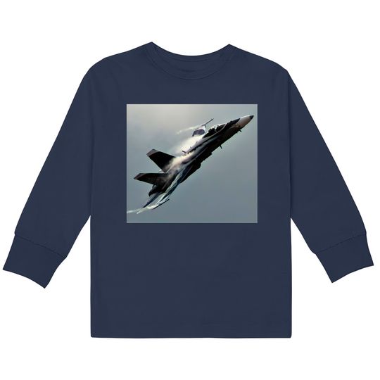 Discover F-18 Hornet Vapor Turn - F 18 -  Kids Long Sleeve T-Shirts