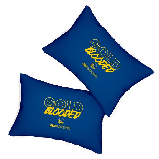 Gold Blooded Lumbar Pillows, Warriors Gold Blooded Lumbar Pillows, Gold Blooded 2022 Playoffs Lumbar Pillows, Gold Blooded 2022 Lumbar Pillows