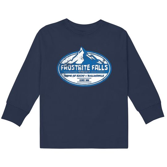 Frostbite Falls, distressed - Rocky And Bullwinkle -  Kids Long Sleeve T-Shirts