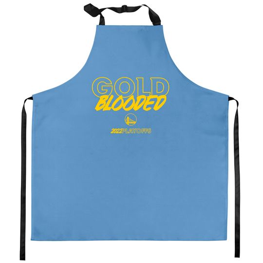 Gold Blooded Kitchen Aprons, Warriors Gold Blooded Kitchen Aprons, Gold Blooded 2022 Playoffs Kitchen Aprons, Gold Blooded 2022 Kitchen Aprons