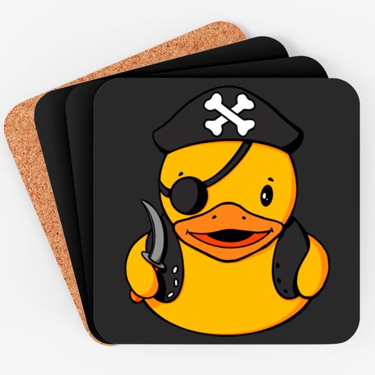 Pirate Rubber Duck Coasters