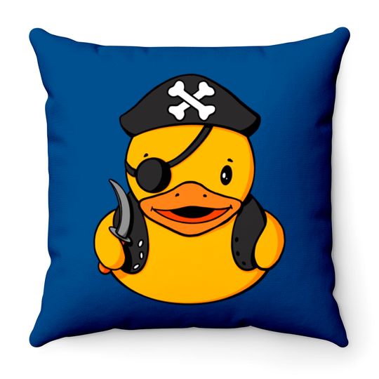 Pirate Rubber Duck Throw Pillows