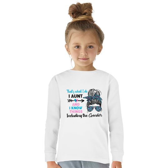 New Aunt  Kids Long Sleeve T-Shirts, Keeper Of The Gender  Kids Long Sleeve T-Shirts