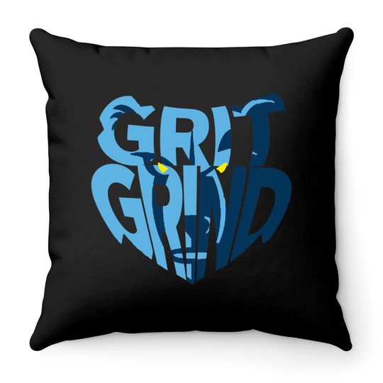 Grizzlie Grit Grind Logo - Memphis Grizzlies Basketball - Throw Pillows