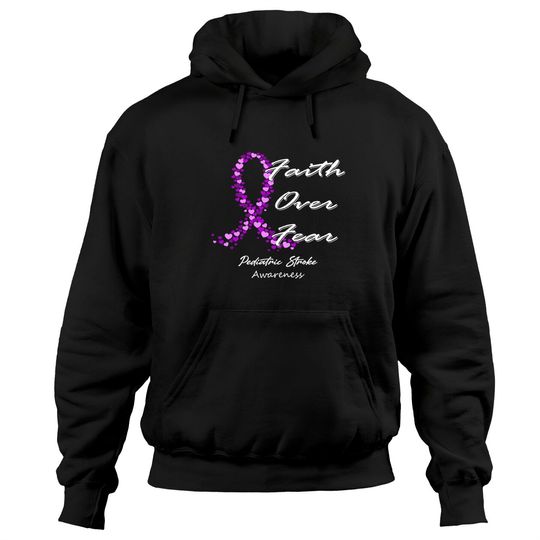 Discover Pediatric Stroke Awareness Faith Over Fear - In This Family We Fight Together - Pediatric Stroke Awareness - Hoodies