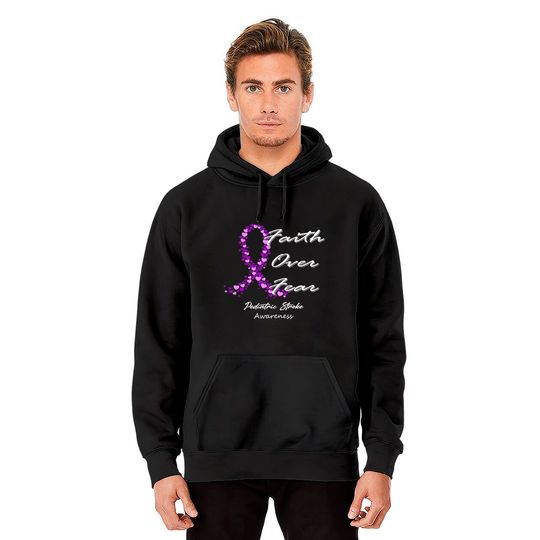 Pediatric Stroke Awareness Faith Over Fear - In This Family We Fight Together - Pediatric Stroke Awareness - Hoodies