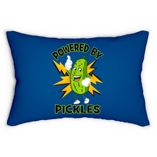 Discover Funny Powered By Pickles Great Pickle Lover Gift Idea - Pickle - Lumbar Pillows