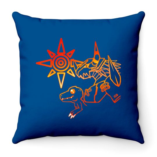 Crest of Courage - Digimon - Throw Pillows