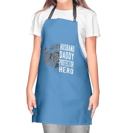 husband daddy protective hero.father's day gift - Husband Daddy Protector Hero - Kitchen Aprons