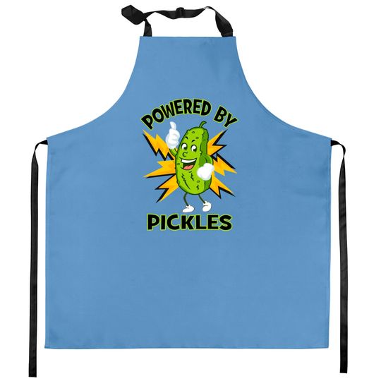 Funny Powered By Pickles Great Pickle Lover Gift Idea - Pickle - Kitchen Aprons