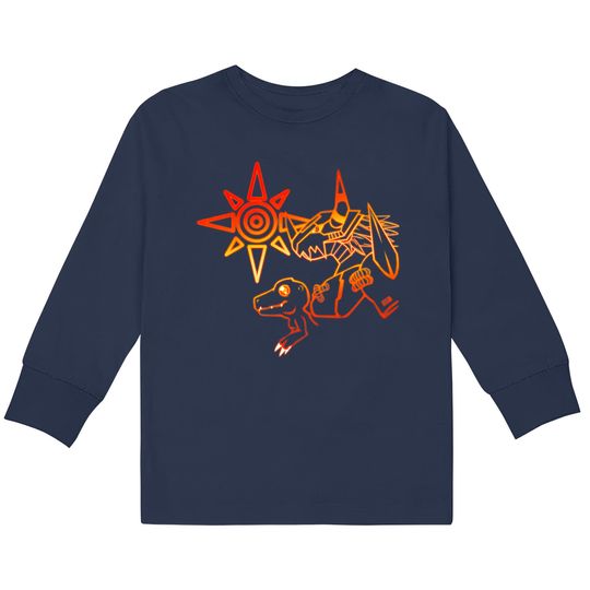 Crest of Courage - Digimon -  Kids Long Sleeve T-Shirts