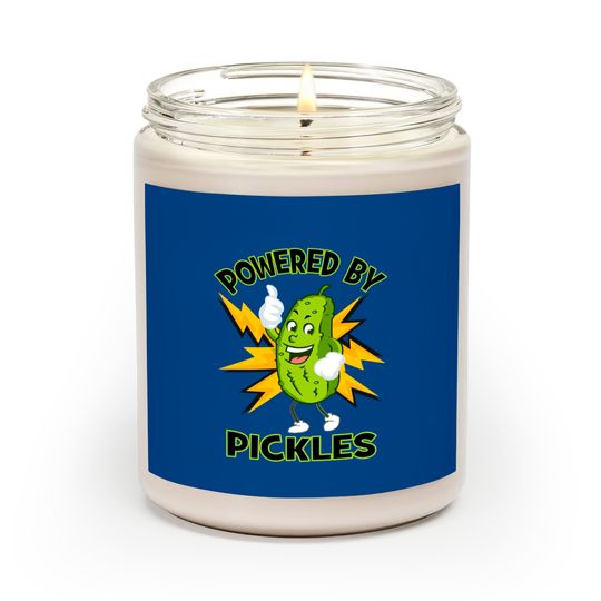 Funny Powered By Pickles Great Pickle Lover Gift Idea - Pickle - Scented Candles