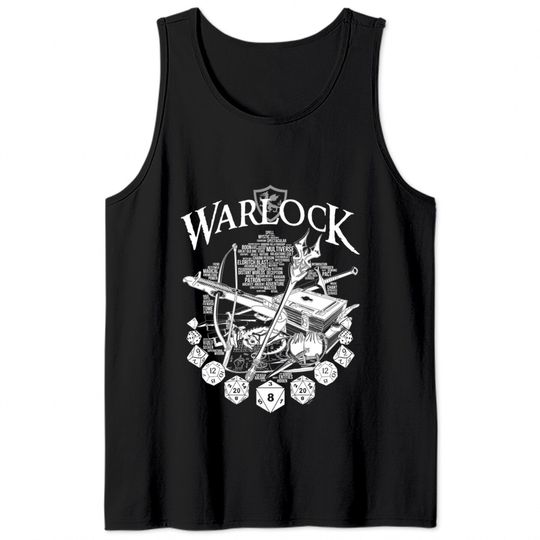 RPG Class Series: Warlock - White Version - Warlock - Tank Tops