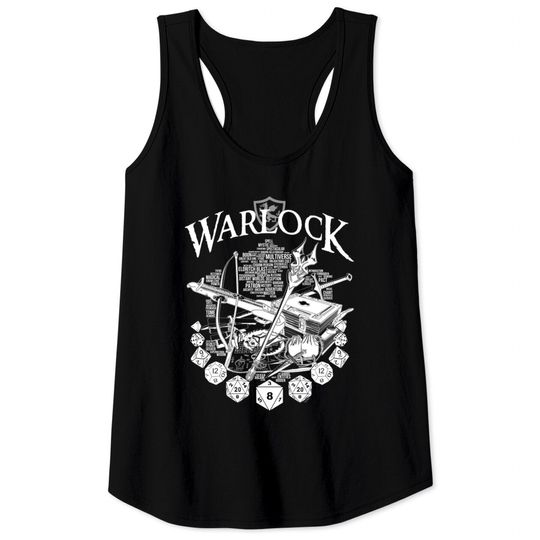 RPG Class Series: Warlock - White Version - Warlock - Tank Tops
