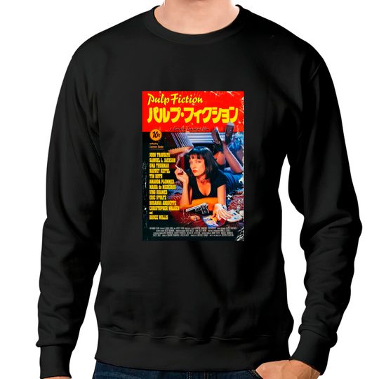 Pulp Fiction Japanese Logo Poster Sweatshirts