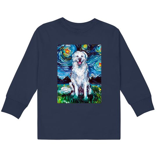 Great Pyrenees Night - Great Pyrenees -  Kids Long Sleeve T-Shirts