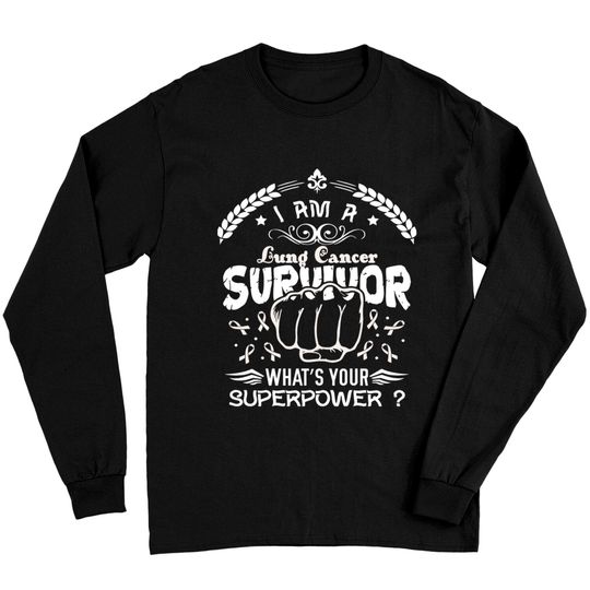 Lung Cancer Awareness Survivor What's Your Superpower - In This Family We Fight Together - Lung Cancer Awareness - Long Sleeves