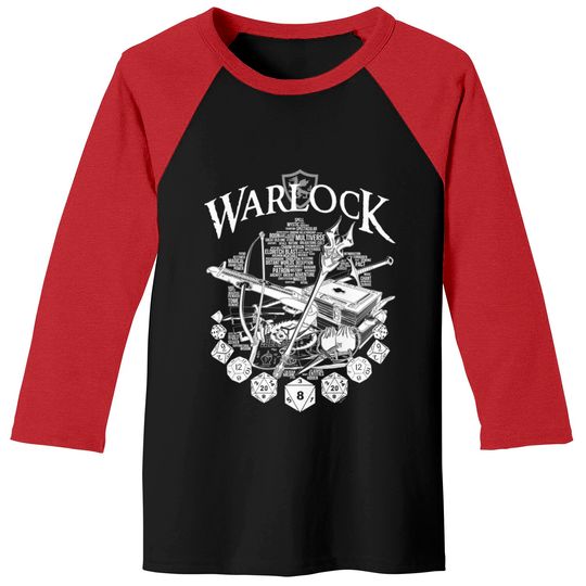 RPG Class Series: Warlock - White Version - Warlock - Baseball Tees