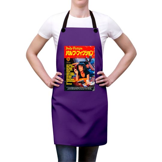 Pulp Fiction Japanese Logo Poster Aprons