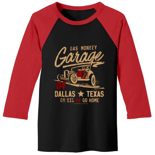 Gas Monkey Garage Vintage Hot Rod Tee Baseball Tees