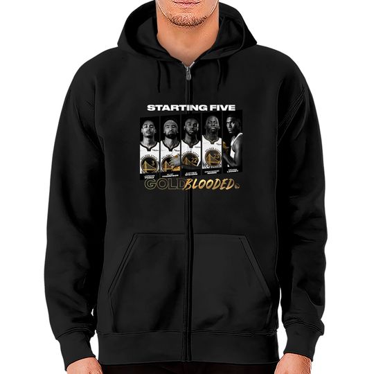 Warriors Gold Blooded Shirt, Standing Five Gold Blooded Zip Hoodies,