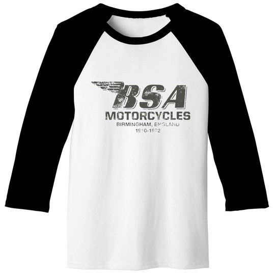 BSA Birmingham Logo British Motorcycles Tee Baseball Tees