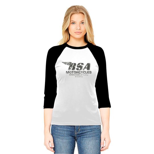 BSA Birmingham Logo British Motorcycles Tee Baseball Tees