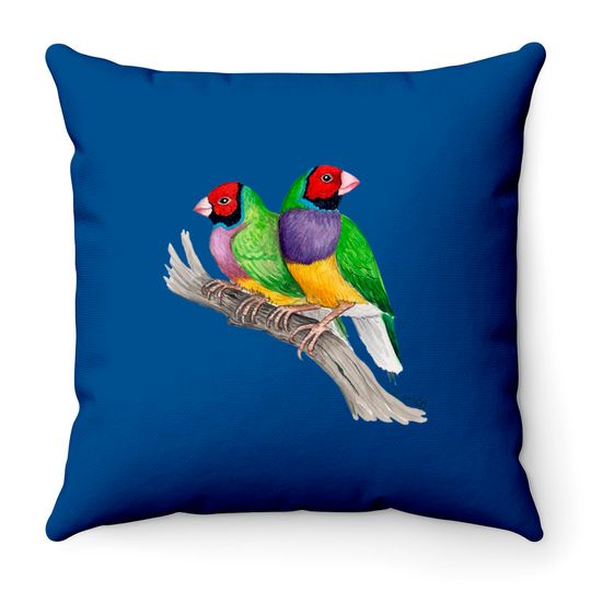 Gouldian Finches Classic Throw Pillows