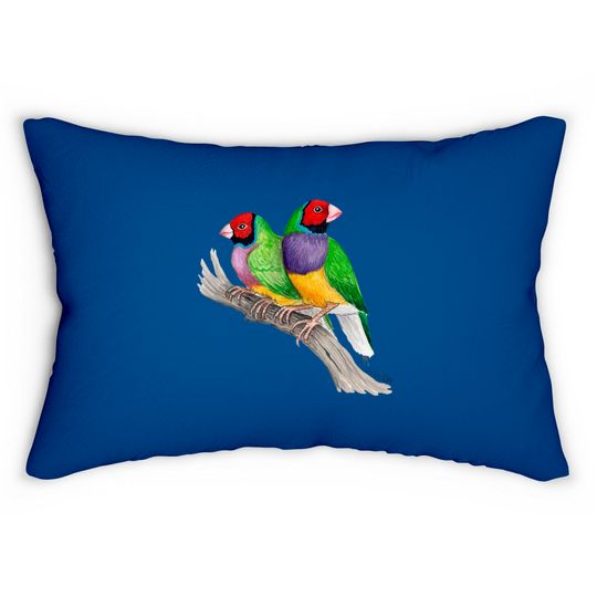 Discover Gouldian Finches Classic Lumbar Pillows