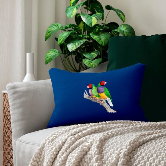 Gouldian Finches Classic Lumbar Pillows