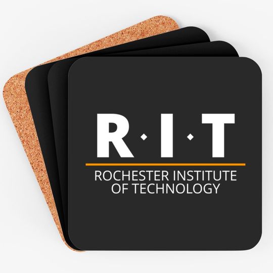 R.I.T | Rochester Institute of Technology (Dot, White, Orange Bar) - Rit - Coasters