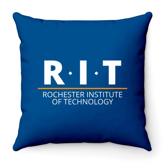 R.I.T | Rochester Institute of Technology (Dot, White, Orange Bar) - Rit - Throw Pillows