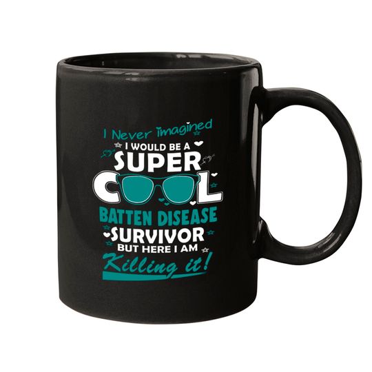Batten Disease Awareness Super Cool Survivor - In This Family No One Fights Alone - Batten Disease Awareness - Mugs