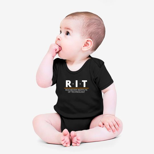 R.I.T | Rochester Institute of Technology (Dot, White, Orange Bar) - Rit - Onesies