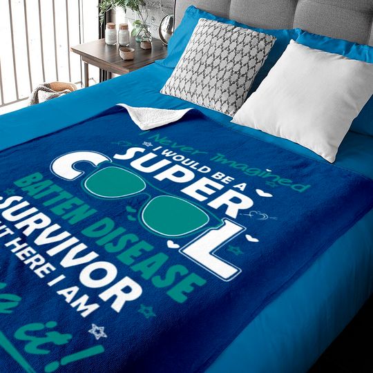 Batten Disease Awareness Super Cool Survivor - In This Family No One Fights Alone - Batten Disease Awareness - Baby Blankets