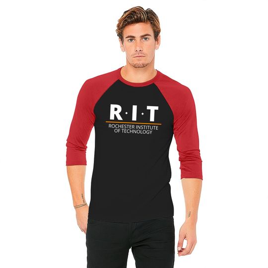 R.I.T | Rochester Institute of Technology (Dot, White, Orange Bar) - Rit - Baseball Tees