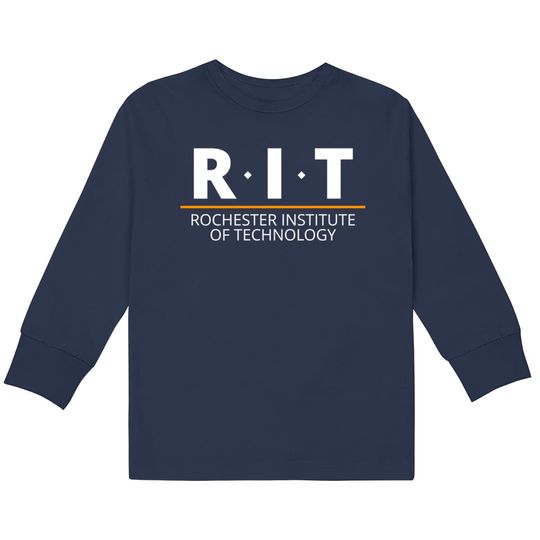 Discover R.I.T | Rochester Institute of Technology (Dot, White, Orange Bar) - Rit -  Kids Long Sleeve T-Shirts