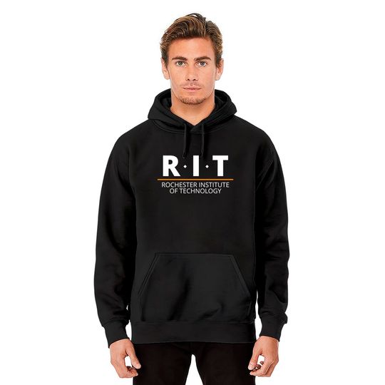 R.I.T | Rochester Institute of Technology (Dot, White, Orange Bar) - Rit - Hoodies