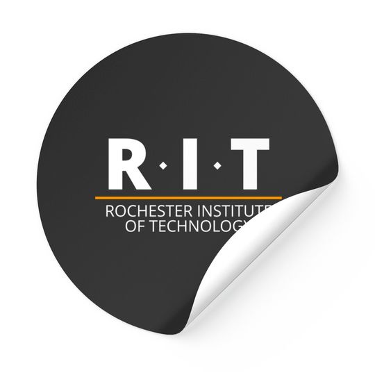 R.I.T | Rochester Institute of Technology (Dot, White, Orange Bar) - Rit - Stickers