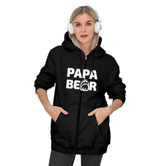papa bear - Papa Bear Father Day Gift Idea - Zip Hoodies